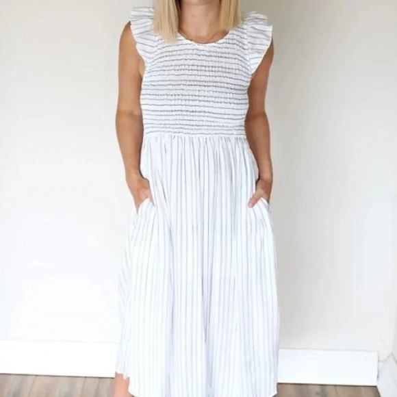 NWOT L love White and Navy size Large Dress - Picture 2 of 4